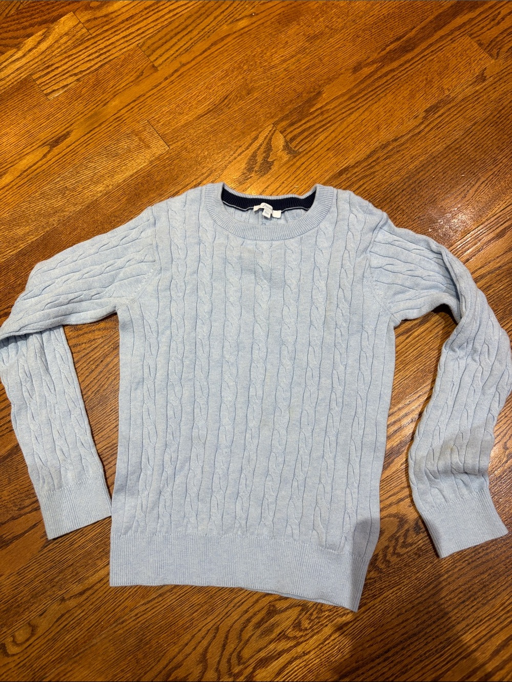 Jacadi Blue Cable Knit Crewneck Sweater - kids